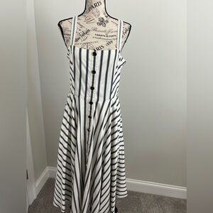 WHBM Button Front Fit & Flare Midi Dress